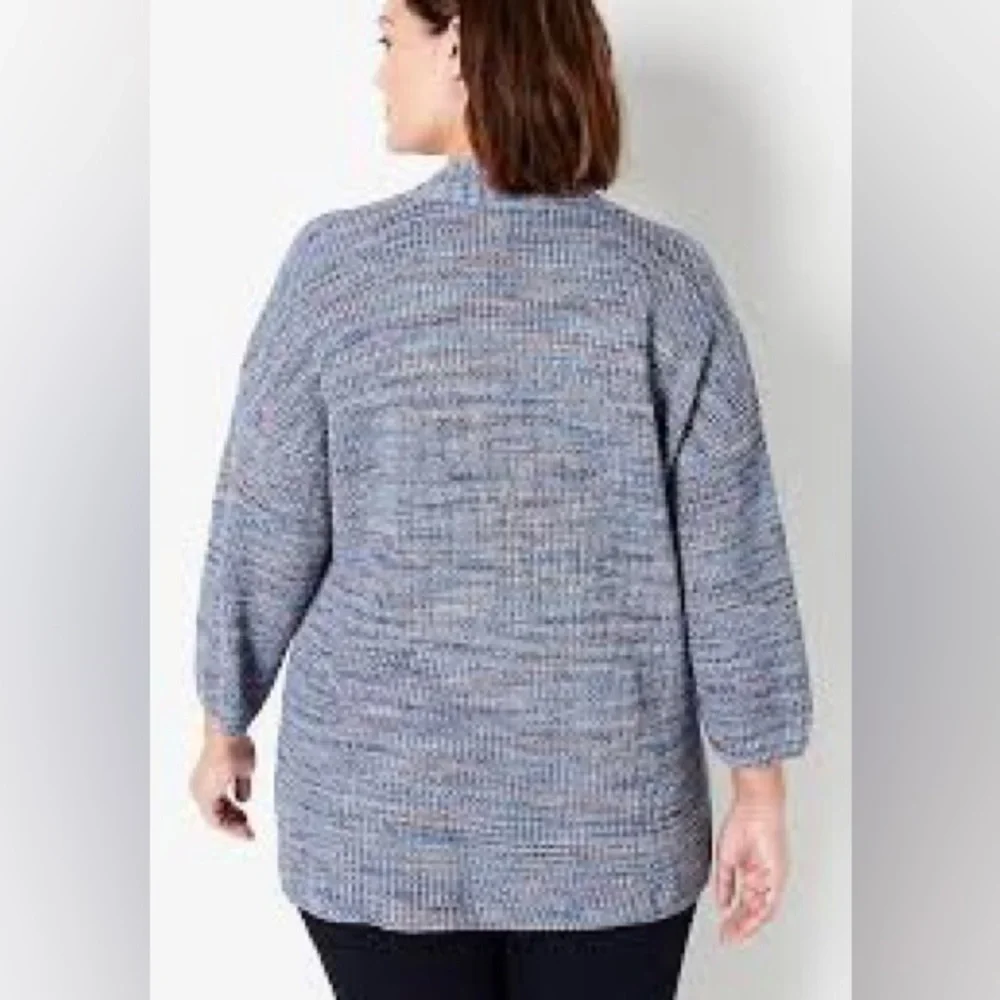 J. Jill Easy Dropped Shoulder V-Neck Cotton‎ Sweater Petite Blue and Pink NWT - Picture 16 of 16